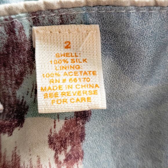 Maeve Women’s Dress 2 Artsy Boho Cottagecore Silk Painterly Resort Anthropologie - Picture 9 of 10